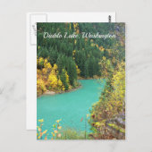 Türkis-grüner Gletscher im Herbst Postkarte (Vorne/Hinten)