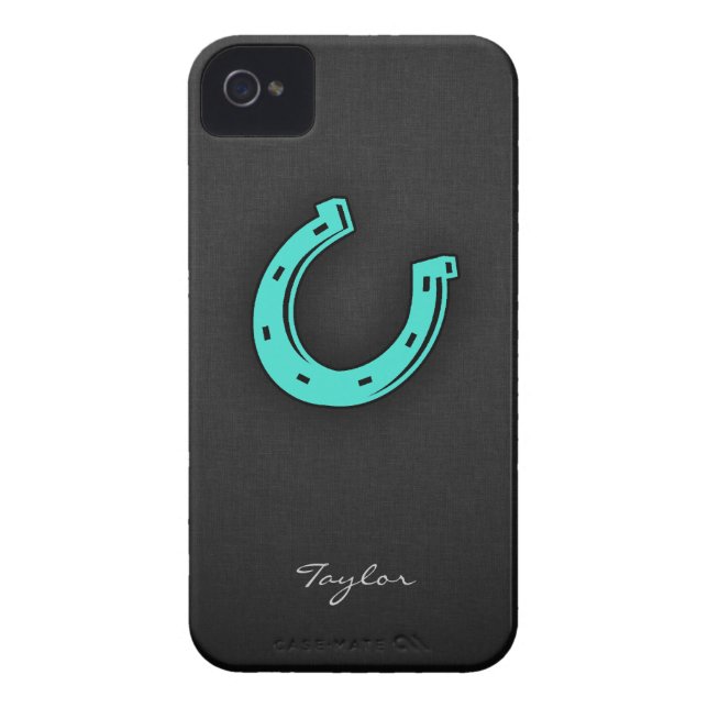 Türkis-Grünes Horseshoe Case-Mate iPhone Hülle (Rückseite)