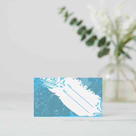 Türkis-Grunge-Terminkarte Terminkarte (Stehend Vorderseite)
