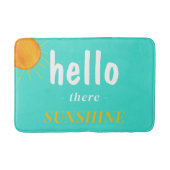 Türkis Hallo dort Sunshine Typografie Badematte (Vorderseite)