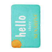 Türkis Hallo dort Sunshine Typografie Badematte (Vorderseite Vertikal)