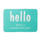 Türkis Hallo Typografie Badematte (Vorderseite)