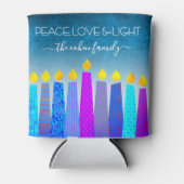 Türkis Hanukkah Menorah Candle Peace Liebe Light Dosenkühler (Vorderseite)