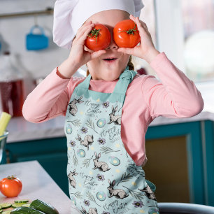 Türkis Happy Osterfest Sonne und Eier Schürze