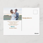 Türkis Heardesign Vielen Dank Postkarte (Rückseite)