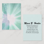 *~* Türkis-heilende Strahln-Hand Lightworker Visitenkarte (Vorne/Hinten)