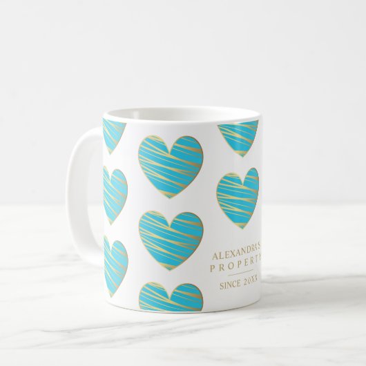 Türkis Herz Beste Freunde Jeden Anlaß Geschenk Kaffeetasse (Vorderseite Links)