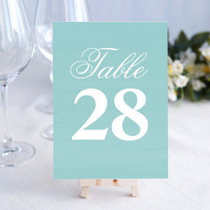 Türkis Hochzeit Schrift Tischnummernschild Tischnummer