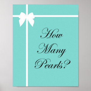 Türkis Hochzeitsdusche Spielschild Aqua Poster