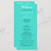 Türkis-Hochzeitsprogramm Programm (Vorne/Hinten)