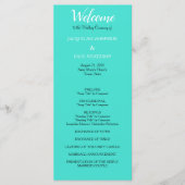 Türkis-Hochzeitsprogramm Programm (Vorderseite)