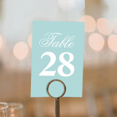 Türkis Hochzeitsskript Tischnummernschild Tischnummer