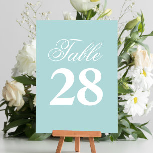 Türkis Hochzeitsskript Tischnummernschild Tischnummer