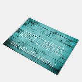 Türkis-hölzerne rustikale verwitterte fußmatte (Schrägansicht)