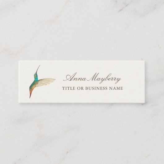 Türkis Hummingbird Mini Visitenkarte (Vorderseite)