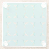 Türkis Hummingbirds Glasuntersetzer (Rückseite)