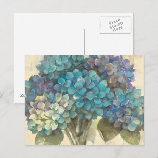 Türkis Hydrangea Postkarte (Vorne/Hinten)