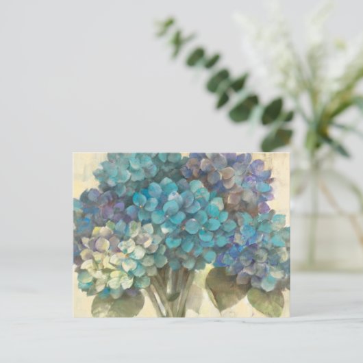 Türkis Hydrangea Postkarte (Stehend Vorderseite)