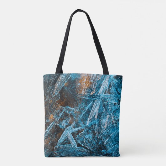Türkis Ice Abstrakte Kunst Tasche (Rückseite)