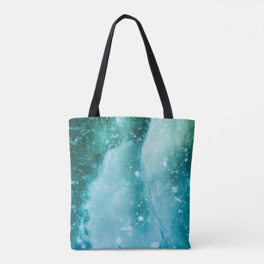 Türkis Ice Abstrakte Kunst Tasche (Rückseite)