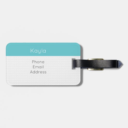 Türkis, ich fühle mich knett, Oh, so knett Gepäckanhänger (Rückseite horizontal)