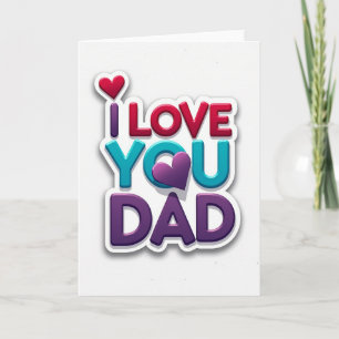 Türkis Ich liebe dich Papa Karte