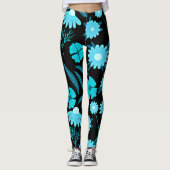 Türkis in Blüte Leggings (Vorderseite)