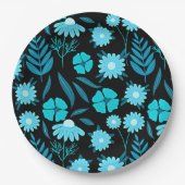 Türkis in Blüte Pappteller (Vorderseite)