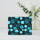 Türkis in Blüte Postkarte (Stehend Vorderseite)