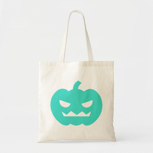 Türkis-Jack O'Lantern Cartoon-Taschen-Tasche Tragetasche (Vorne)