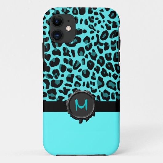 Türkis Jaguar Print Monogram iPhone 5 Fall Case-Mate iPhone Hülle (Rückseite)