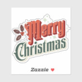 Türkis-Jahrgang Weihnachtsdesign Aufkleber (Blatt)