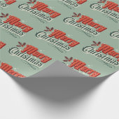 Türkis-Jahrgang Weihnachtsdesign Geschenkpapier (Ecke)