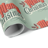 Türkis-Jahrgang Weihnachtsdesign Geschenkpapier (Rolleneckpunkt)