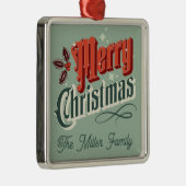 Türkis-Jahrgang Weihnachtsdesign Ornament Aus Metall (Rechts)