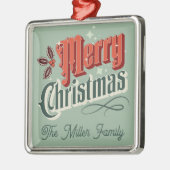 Türkis-Jahrgang Weihnachtsdesign Ornament Aus Metall (Links)