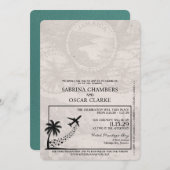 Türkis Jamaica Pass Einladung Hochzeit (Vorne/Hinten)