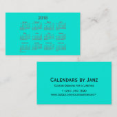 Türkis-Kalender 2018 durch Janz Visitenkarte (Vorne/Hinten)