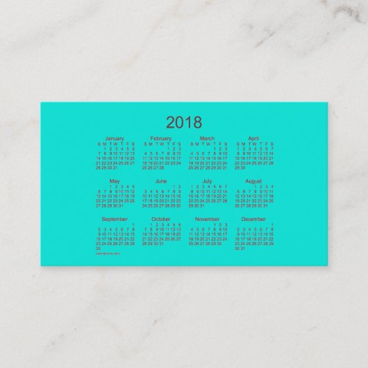 Türkis-Kalender 2018 durch Janz Visitenkarte (Vorderseite)