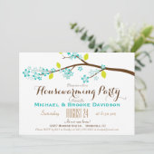 Türkis, Kalkgrün, Braun Party Einladung (Stehend Vorderseite)