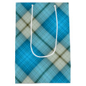 Türkis Kariert Mittlere Geschenktüte (Rückseite)