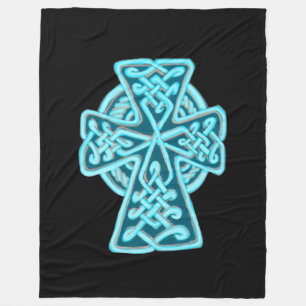 Türkis-keltisches Cross-Fleece-Blanket Fleecedecke