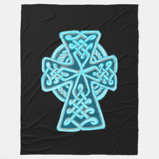 Türkis-keltisches Cross-Fleece-Blanket Fleecedecke (Vorderseite)
