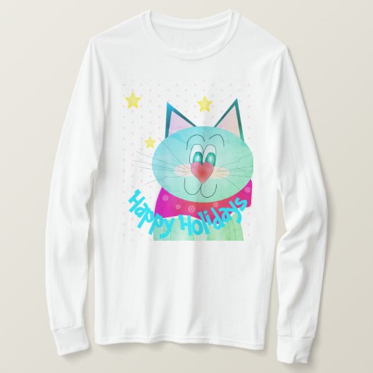 Türkis Kitty Holiday Fashion T-Shirt (Design vorne)