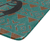 Türkis Kokopelli Southwest Stammesdesign Schneidebrett (Ecke)
