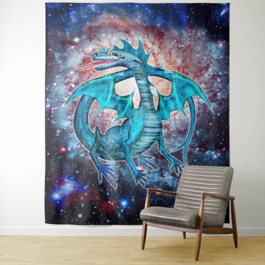 Türkis Kosmischer Drache Wandteppich (Beispiel)