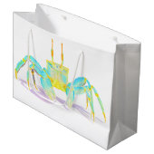 Türkis-Krabbe Große Geschenktüte (Vorderseite Schrägansicht)