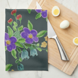 Türkis Künstlerisch Floral Geschirrtuch