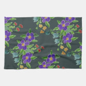 Türkis Künstlerisch Floral Geschirrtuch (Horizontal)