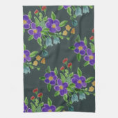 Türkis Künstlerisch Floral Geschirrtuch (Vertikal)